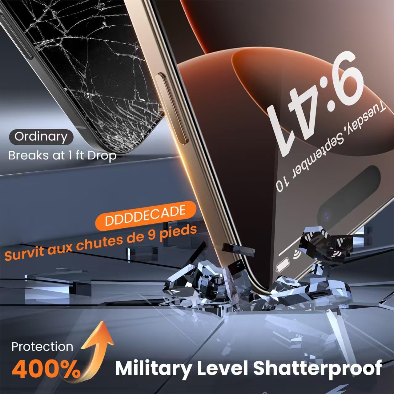 Screen Protector for iPhone 16 Pro Max Military Grade Tempered Glass Auto-Alignment OneTouch Kit Cell Phone Accessories Bubble Free Case Friendly Auto Dust-Removal Easy Install [1 Pack]