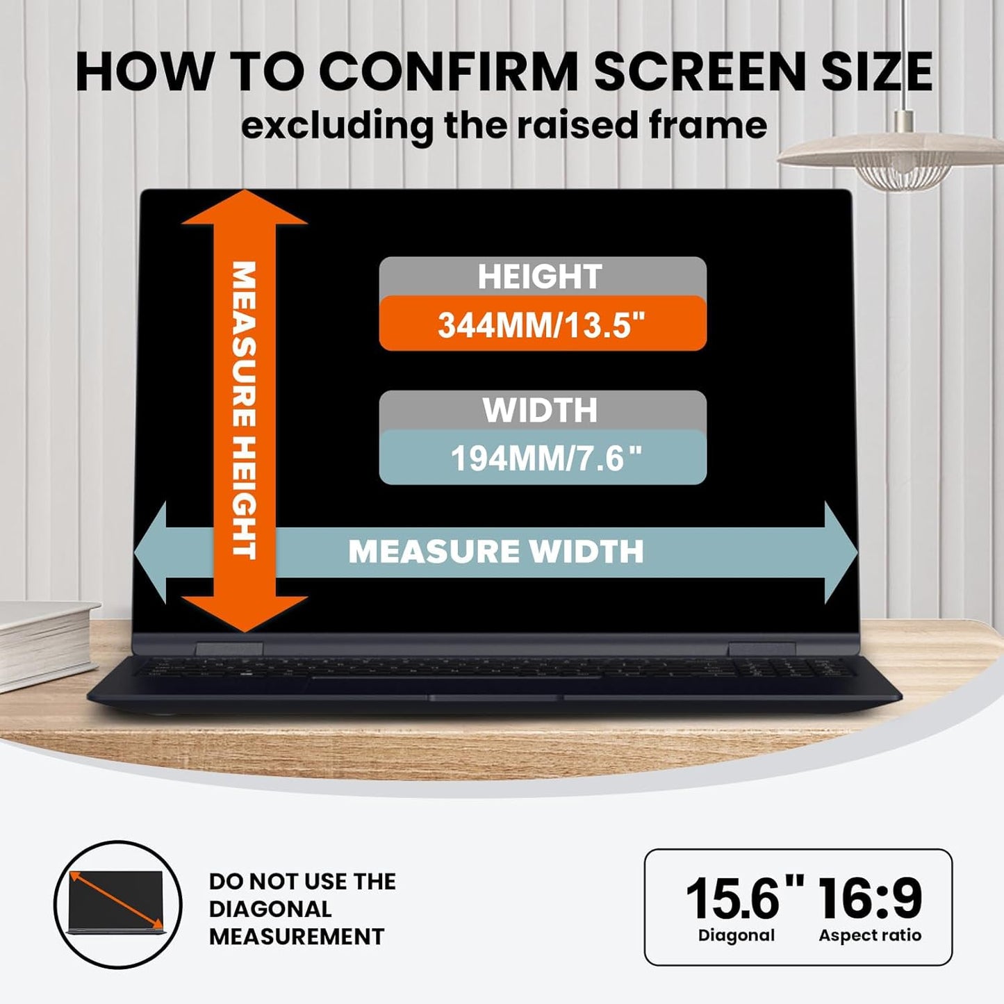 HD Laptop Privacy Screen 15.6 inch, Upgraded Laptop Privacy Screen for 16:9 Widescreen Removable Anti Glare Cover and Blue Light UV-Blocking Filter