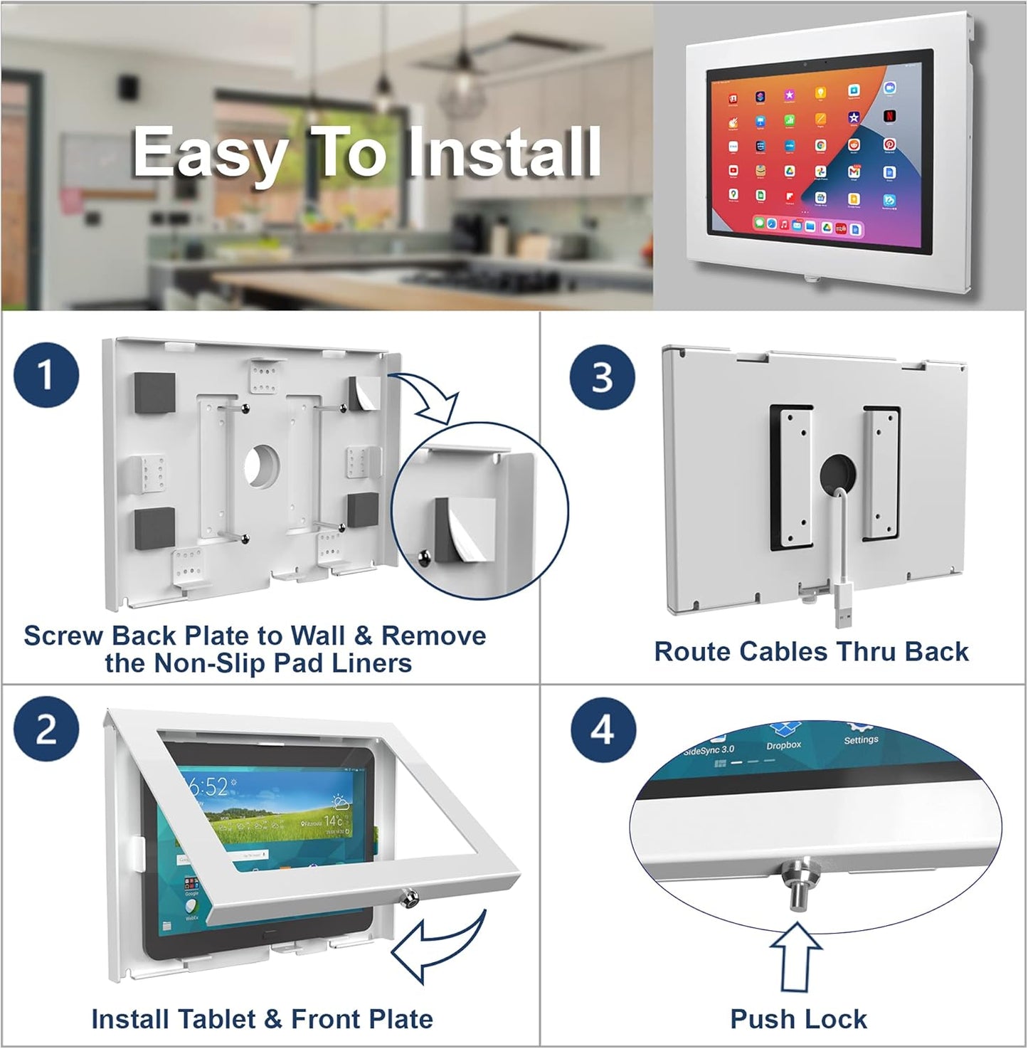 TABcare Locking Security Metal Case for Apple iPad Pro 12.9" 3/4/5/6 for Kiosk, POS, Store, Show Display (White, iPad Pro 12.9 3/4/5/6)