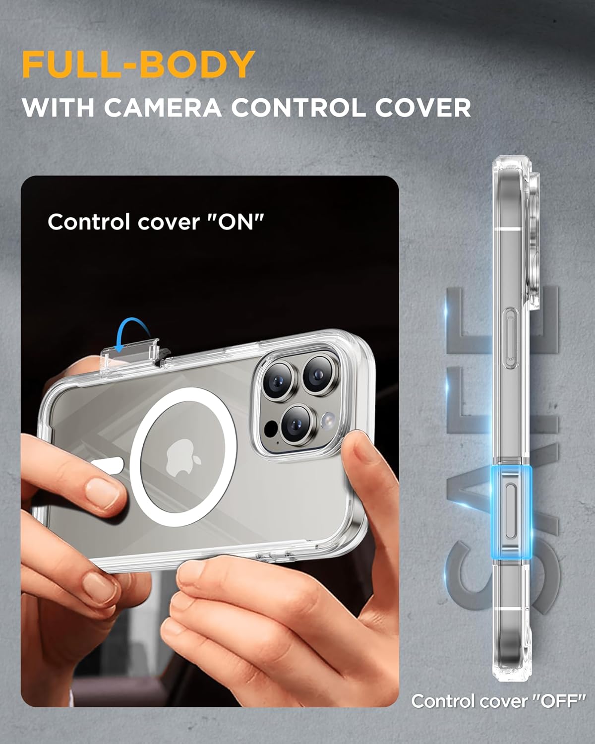 Miracase Magnetic for iPhone 16 Pro Case Full-Body Phone with Built-in Glass Screen Protector, [Compatible with MagSafe] Military Drop Proof 16 Pro Cover Bumper 6.3 inch, Clear