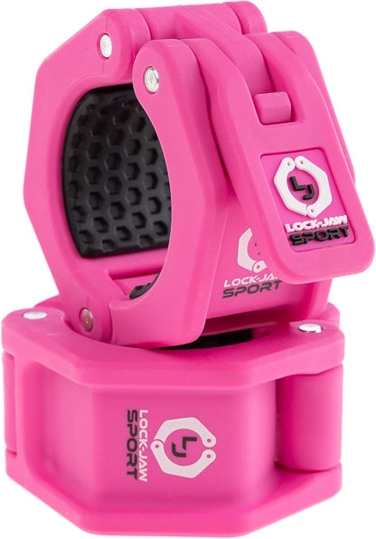 Lock-Jaw Sport Olympic Barbell Collar - Quick Release Barbell Clamp (Pink)