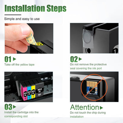 952XL High Yield Ink Cartridges Combo Pack Replacement for HP 952XL 952 Ink Cartridge Work with OfficeJet Pro 8710 7740 8720 8715 8210 8703 OfficeJet 8702 Printers (Black Cyan Magenta Yellow 4-Pack)