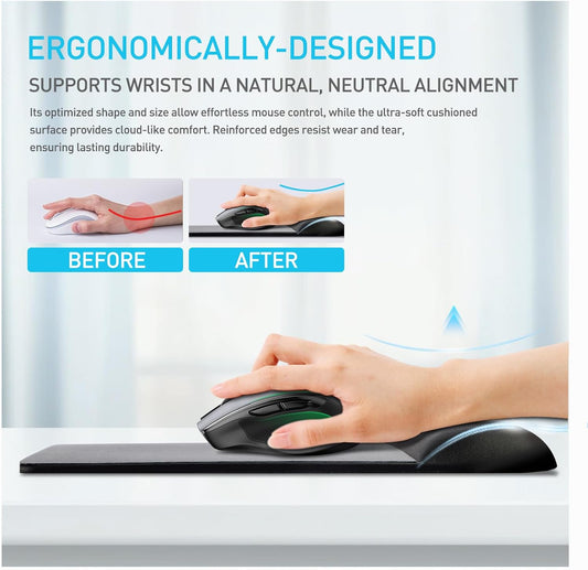 univo colors Design-Wave Wrist Rest Mouce Pad,PE Mouse Sliding Panel+Artificial Sheepskin+Memory Foam+Ergonomic+Anti-Slip Gel,Resilience Support During Work and Gaming,Mouce Accessory,Yellow