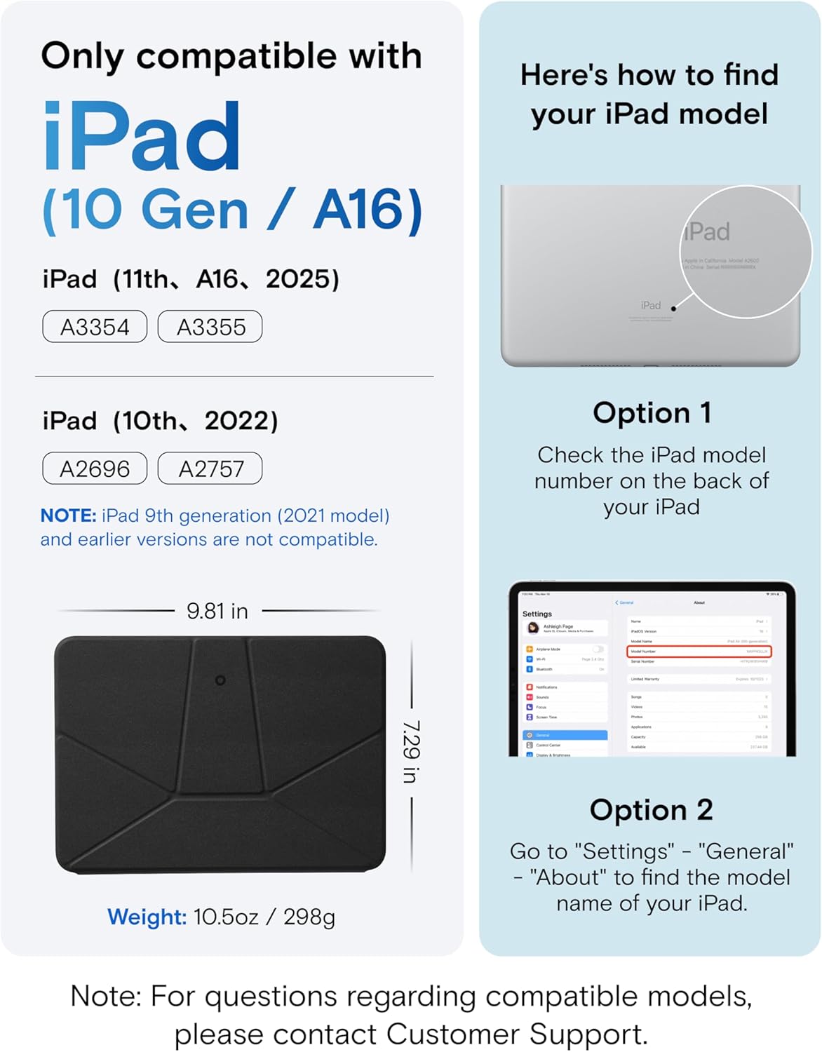 MOFT Dynamic Folio Case for iPad A16 11th Generation 2025 & iPad 10th Generation A14 2022, Silm Magnetic Stand Case with 20+ Viewing Angles, Auto Wake/Sleep, Ultra Thin,Ultra Thin, Jet Black