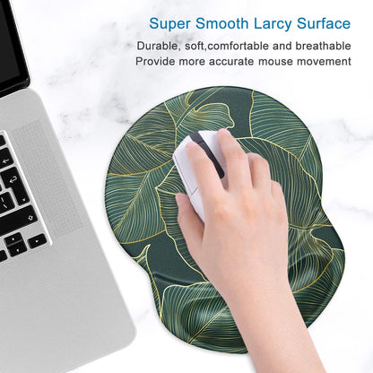 ITNRSIIET Ergonomic Mouse Pad with Gel Wrist Support Small Wrist Rest Smooth Surface Non-Slip PU Base Comfortable Office Supplies Pain Relief, 8.7 x 7.2 inches, Palm Texture