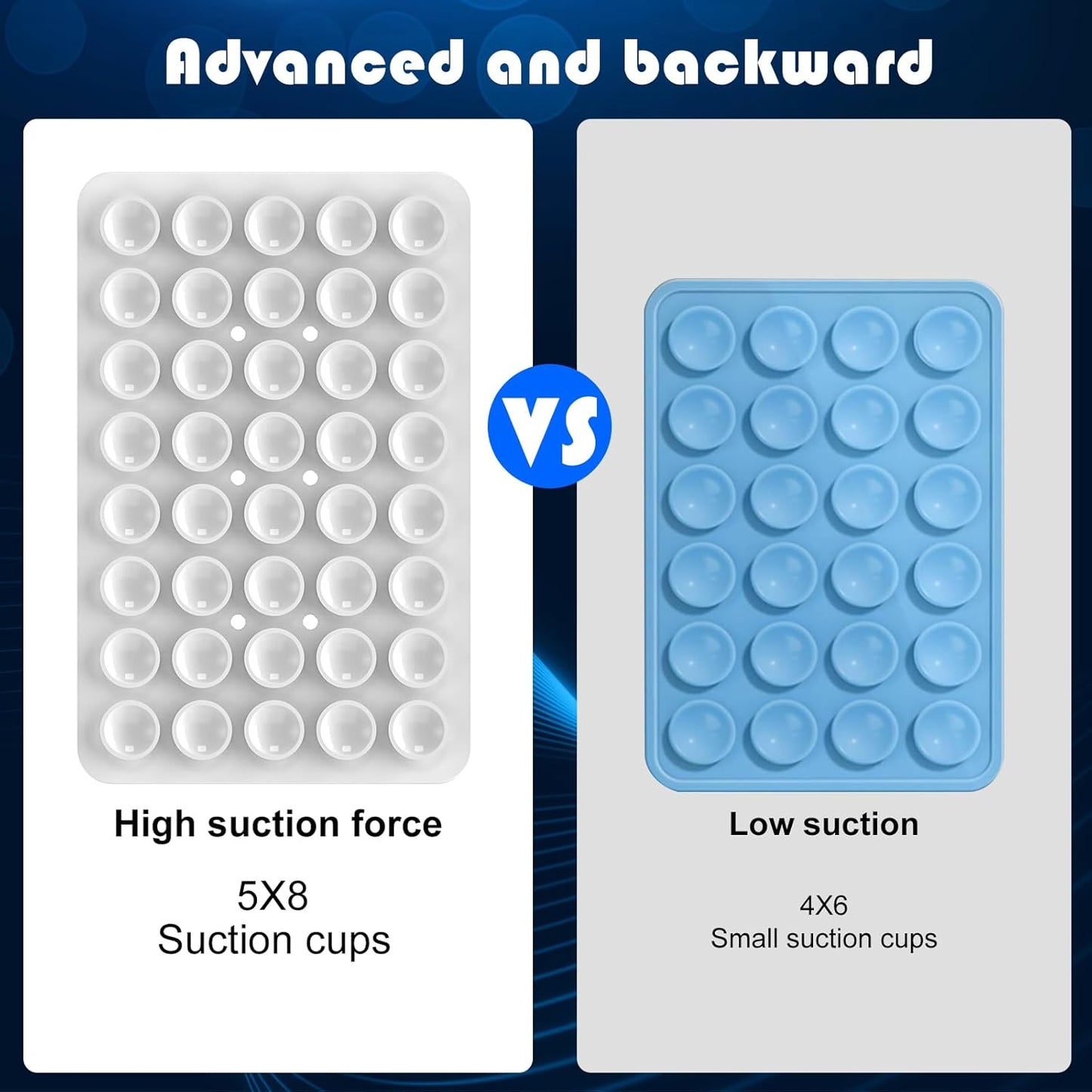 2PACK Silicone Double Sided Suction Phone Case Mount, Detachable Hands Free & Strong Grip Holder for Selfies & Videos, Compatible iPhone Android (White, 2Pack 40 Suction Cups)