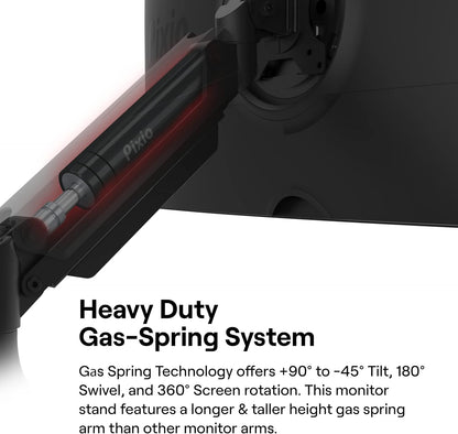 Pixio PS2D Ultrawide Heavy-Duty Premium Dual Monitor Arm Stand Desk Mount - Fits up to 35 inches Two Monitors, Weights up to 33 lbs Each, Height Adjustable, Compatible with VESA 75x75mm 100x100mm