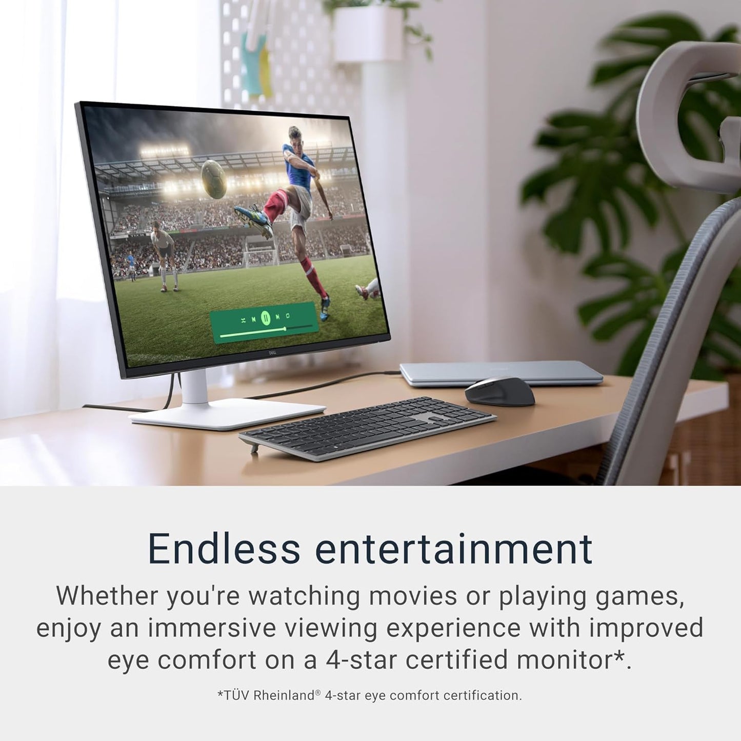 Dell 27 Plus 4K Monitor - S2725QS - 27-inch 4K (3840 x 2160) 120Hz 16:9 Display, IPS Panel, AMD FreeSync Premium, sRGB 99%, Integrated Speakers, 1500:1 Contrast Ratio, Comfortview Plus - Ash White