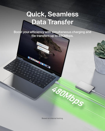 Belkin USB C to USB C Cable 2-Pack, 9.9ft, 60W - Type C Charger, iPhone Charger Cord, Soft, Braided, Flexible for iPhone 16, Galaxy S25, Pixel 9, Airpods, iPad Pro & More, Travel Essentials - White