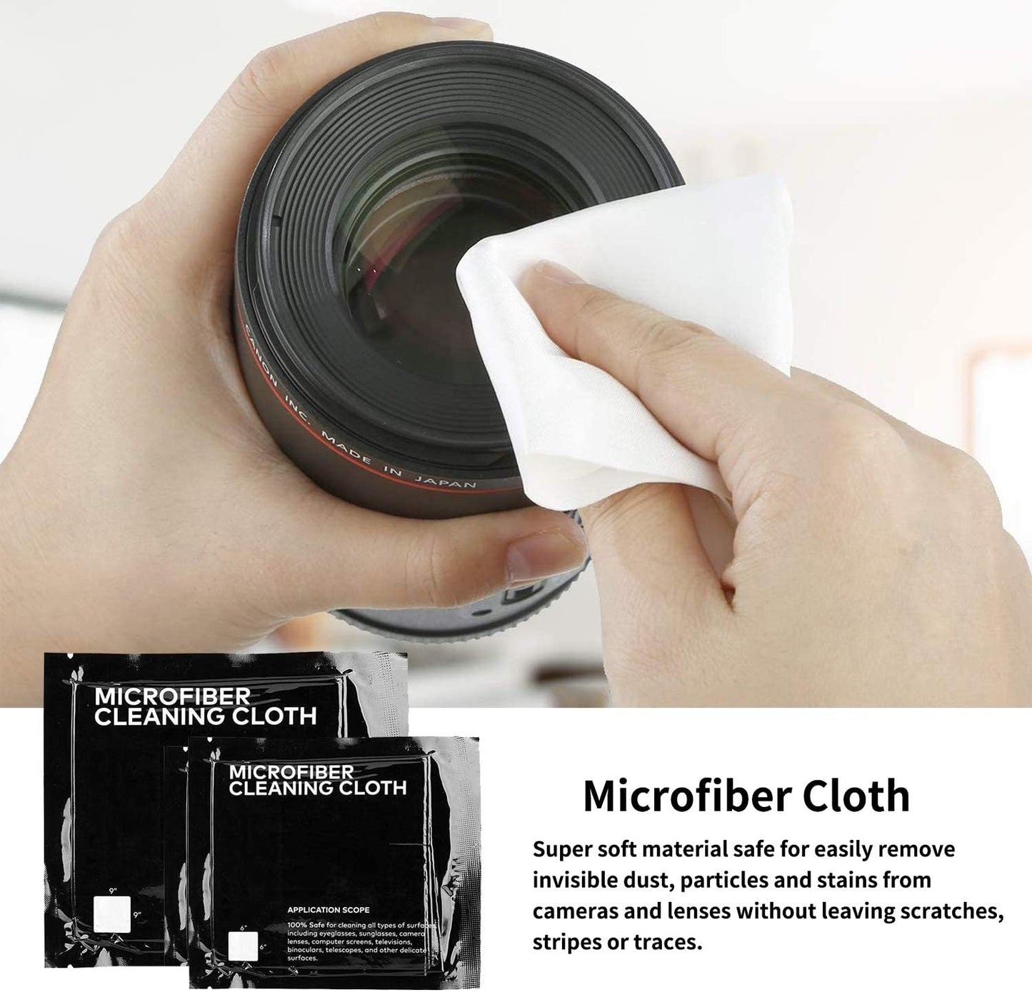 Professional DSLR Camera Cleaning Kit with APS-C Cleaning Swabs, Microfiber Cloths, Camera Cleaning Pen, for Camera Lens, Optical Lens and Digital SLR Cameras.