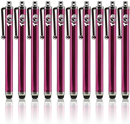 TCD 10 Pack Stylus Pen for Touch Screen, Universal Capacitive Digital Stylus Pen for iPad, iPhone, Tablet, Laptop – Premium Thick Styluses for All Touchscreen Devices with Rubber Tip, Hot Pink