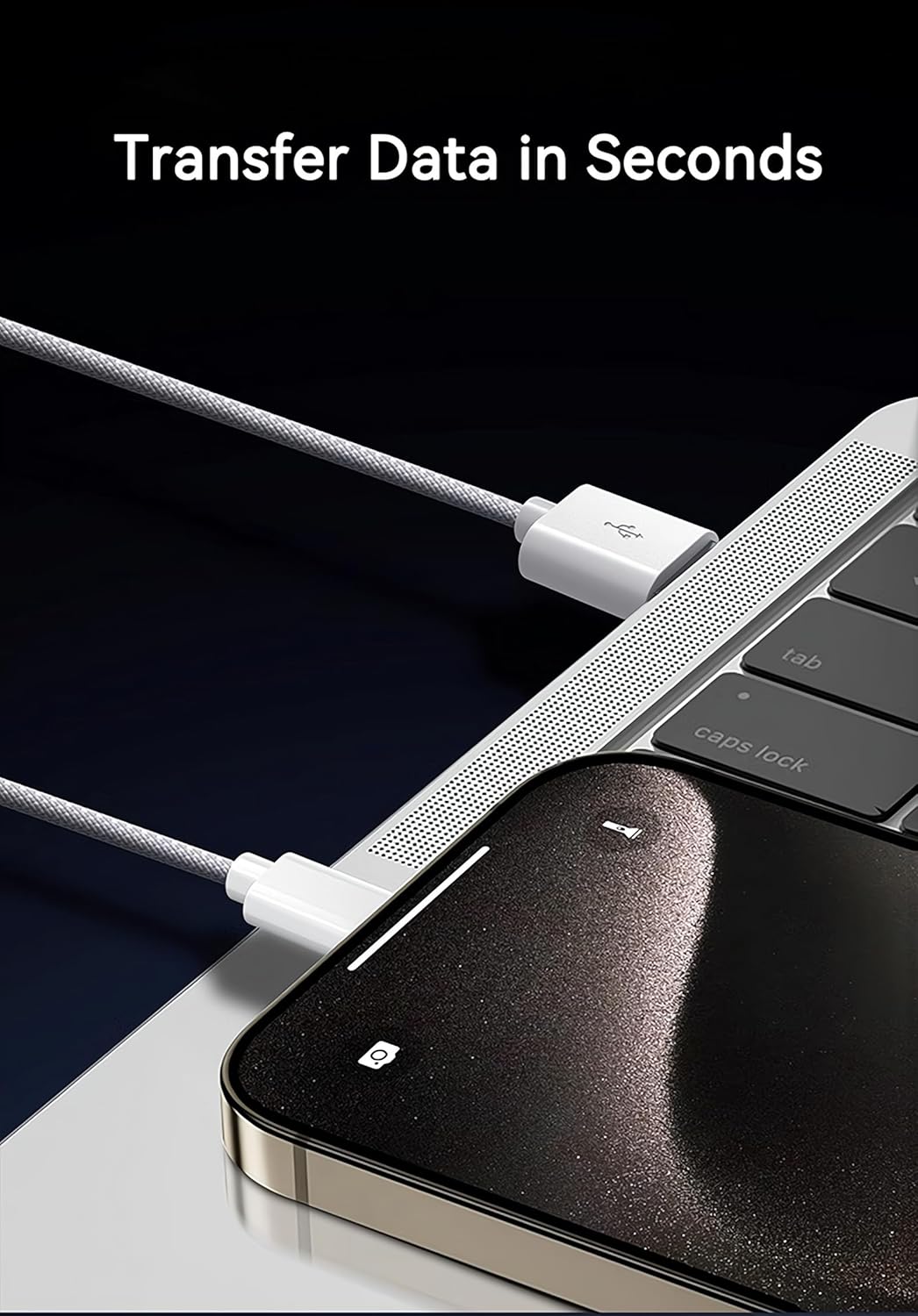 [2-Pack 3.3FT MFi Certified] Woven CarPlay USB C Cable for Apple iPhone 16 Pro Max Charger USB A to USB-C Cord Fast Charging for iPhone 15 Pro Max/16 Plus/16e/15 Pro/16, Type C Car Charge Wire - White