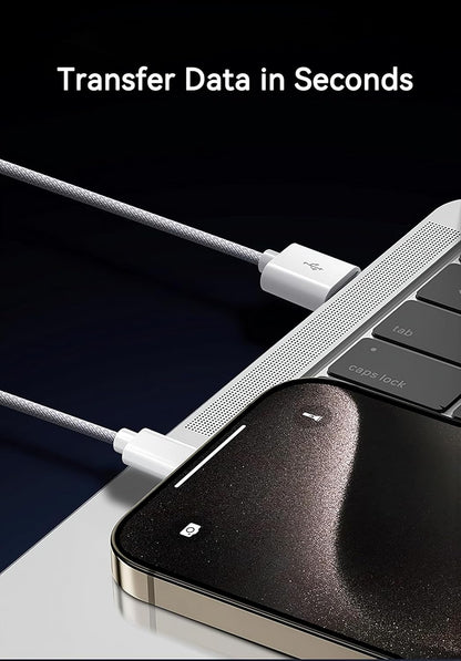 [2-Pack 3.3FT MFi Certified] Woven CarPlay USB C Cable for Apple iPhone 16 Pro Max Charger USB A to USB-C Cord Fast Charging for iPhone 15 Pro Max/16 Plus/16e/15 Pro/16, Type C Car Charge Wire - White