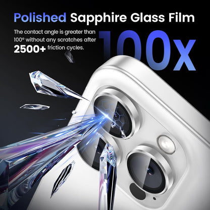 Tensea Camera Lens Protector Compatible for iPhone 16 Pro Max/16 Pro/14 Pro Max/14 Pro, Metal Aluminum Alloy Tempered Glass Cover Camera Screen Protector Accessories, Case Friendly