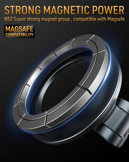 Magnetic Tripod Phone Mount,Travel Phone Grip for iPhone,Foldable Desk Stand Magnet Phone Holder, Phone Mount for Content Creator with 1/4" Hole&Cold Shoe for iPhone 16/15/14/13/12/Tripod