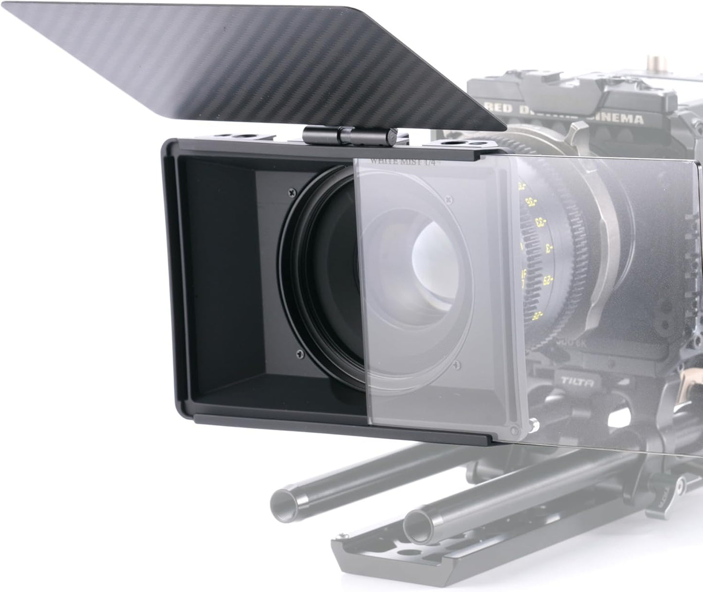 Tilta Mini Matte Box | 15mm Rod Adapter & 4 Lens Adapters | Lightweight | Filter Support | Top Flag | Dual Cold Shoe Mount | Designed for Mirrorless, DSLR | MB-T15