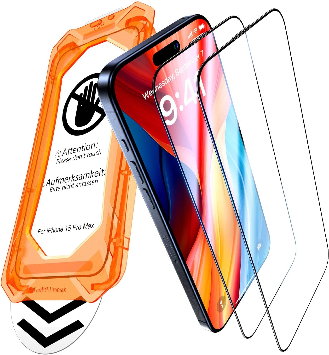 UniqueMe for iPhone 13 Screen Protector - [Military Grade Shatterproof & 9H+ Hardness] Screen Protector 13 Tempered Glass Full Coverage Protection, Easy Installation, 2 Packs