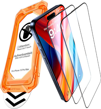 UniqueMe for iPhone 13 Screen Protector - [Military Grade Shatterproof & 9H+ Hardness] Screen Protector 13 Tempered Glass Full Coverage Protection, Easy Installation, 2 Packs