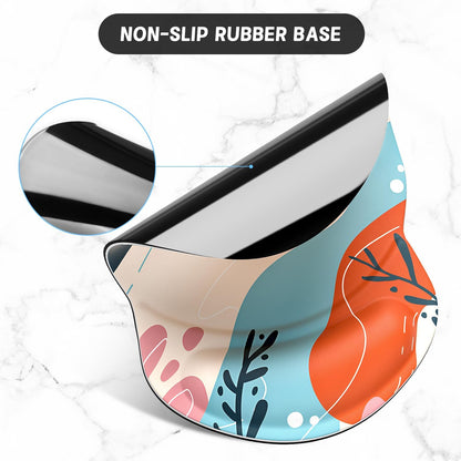 ITNRSIIET Ergonomic Mouse Pad with Gel Wrist Support Small Wrist Rest Smooth Surface Non-Slip PU Base Comfortable Office Supplies Pain Relief, 8.7 x 7.2 inches, Art Style Pattern