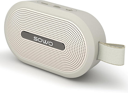 SOWO Wireless Portable Small Speaker, Ultra Magnetic Bluetooth Speaker for Golf Cart, Coverless IP67 Waterproof, 24 H Playtime, Pro Sound, Clip Hanging Design for Outdoor, Indoor - White