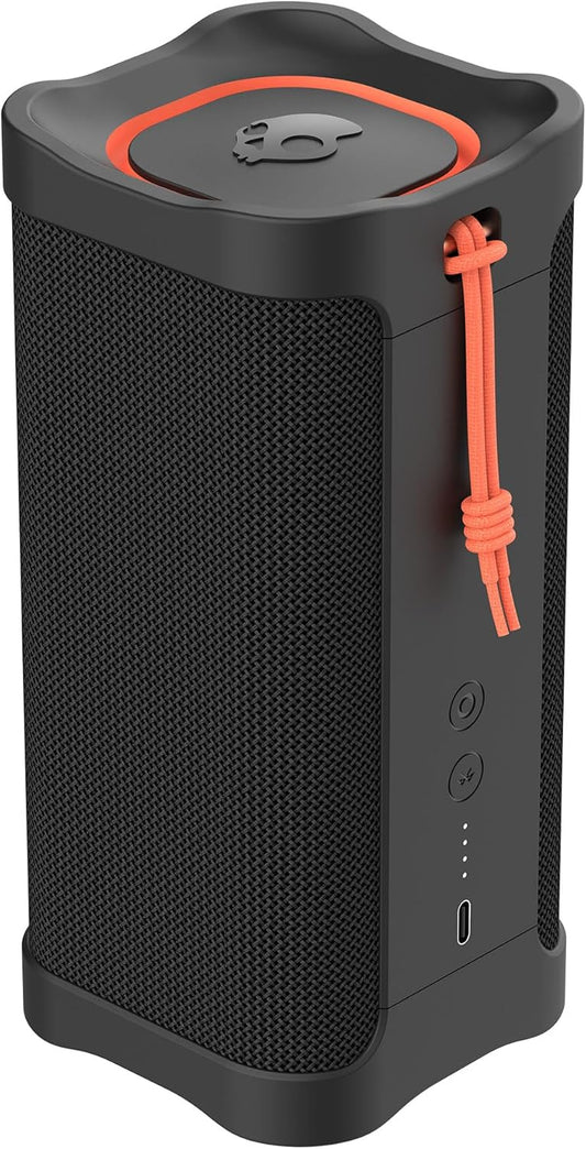 Skullcandy Terrain XL Wireless Bluetooth Speaker - IPX7 Waterproof Portable Speaker, 18 Hour Battery, Nylon Wrist Wrap, True Wireless Stereo (Black)