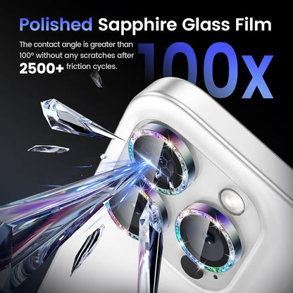 Tensea Camera Lens Protector Compatible for iPhone 16 Pro Max/16 Pro/14 Pro Max/14 Pro, Metal Aluminum Alloy Tempered Glass Cover Camera Screen Protector Accessories, Case Friendly