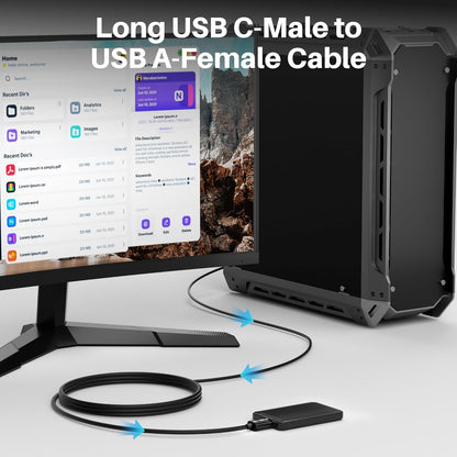 USB C to USB Female Cable 6FT, Type-C Male to USB A 3.1 Female OTG Cable, 5Gbps Data Transfer, Compatible with MacBook Pro/Air, iPhone 16 Pro Max/16 Plus/16/15 Series, Galaxy S24/S23/S22/S21 and More