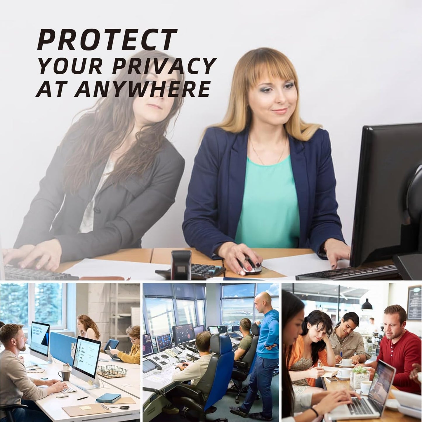 GUMIKE 2-PACK 24 inch Computer Privacy Screen Filter Suitable for 16:9 Aspect Ratio Widescreen Monitor - Blue Light Filter- Anti-Glare & Anti-Scratch Protector Film ([2-Pack] 24" Widescreen (16:9)