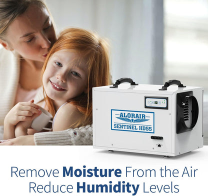 ALORAIR 120 Pints Commercial Dehumidifier for Crawl Spaces & Basements with Drain Hose, Compact Dehumidifiers for Home and Industry Water Damage, Auto Defrost, 5-Year Quality Coverage