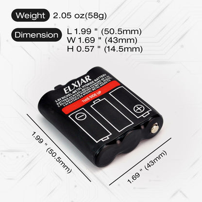 (4-Pack) 3.6V 800mAh Ni-MH Battery Replacement for Motorola PMNN4477AR T200 T400 T500 T800 T600 T62 T82 T92 T260 T265 T801 T460 T465 T480 Walkie Talkies