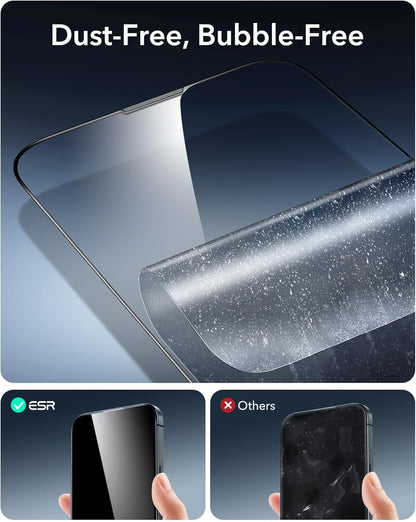 ESR 3 Pack 9H+ Glass for iPhone 13 Pro Max/iPhone 14 Plus Screen Protector, [Military Grade Shatterproof & Longest Durable] Armorite Ultra-tough Full Coverage Tempered Glass with UltraFit Tray