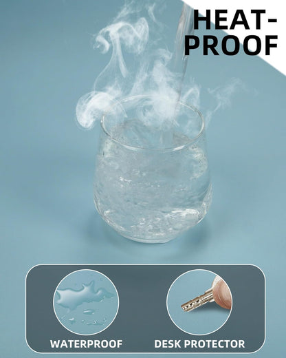 Leather Desk Pad Protector, Mouse Pad, Office Desk Mat, Non-Slip PU Leather Desk Blotter, Laptop Desk Pad, Waterproof Desk Writing Pad for Office and Home (Light Blue, 31.5" x 15.7")