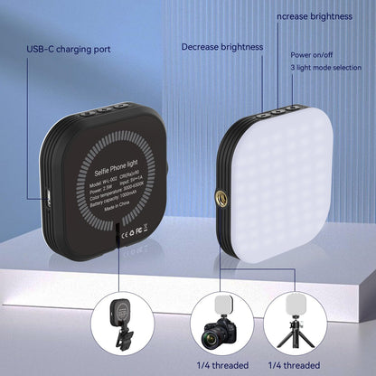 Mini Magnetic Phone Selfie Light Compatible with iPhone Magsafe, Clip on Pocket Light for Tablet Laptop Computer Zoom Video Call TikTok YouTube Video Recording Phone Filming Makeup