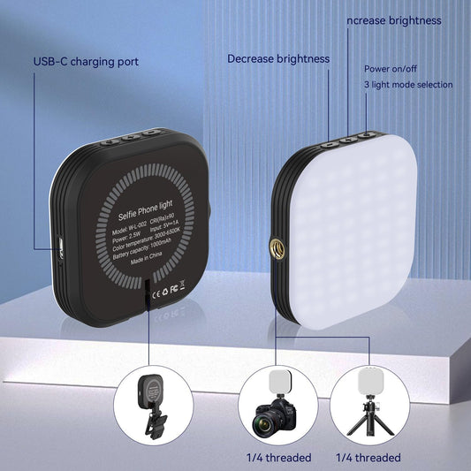 Mini Magnetic Phone Selfie Light Compatible with iPhone Magsafe, Clip on Pocket Light for Tablet Laptop Computer Zoom Video Call TikTok YouTube Video Recording Phone Filming Makeup