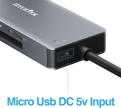 USB C SD Card Reader,5- in-1 Aluminum Thunderbolt 3 Memory Card Reader for CF, SD/SDHC,TF/Micro SD/MS/M2,CompactFlash Card for iPhone 15/16/Pro Max Android Windows MacBook