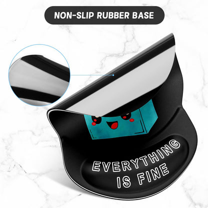 ITNRSIIET Ergonomic Mouse Pad with Gel Wrist Support Small Wrist Rest Smooth Surface Non-Slip PU Base Comfortable Office Supplies Pain Relief, 8.7 x 7.2 inches, Cute Dumpster