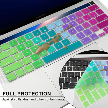 Allinside Keyboard Cover Skin for 2020 MacBook Pro 13 inch A2338 M1 A2251 A2289 and 2019 MacBook Pro 16 inch A2141 with Touch Bar & Touch ID, Rainbow