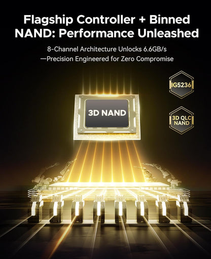 ORICO OG7000 1TB PCIe Gen4 NVMe SSD, Up to 6600MB/s, 8-Channel Controller, Graphene Thermal Solution, Ideal for 4K Video Editing, 3D Rendering, Content Creation, Compatible with PS5 and PC