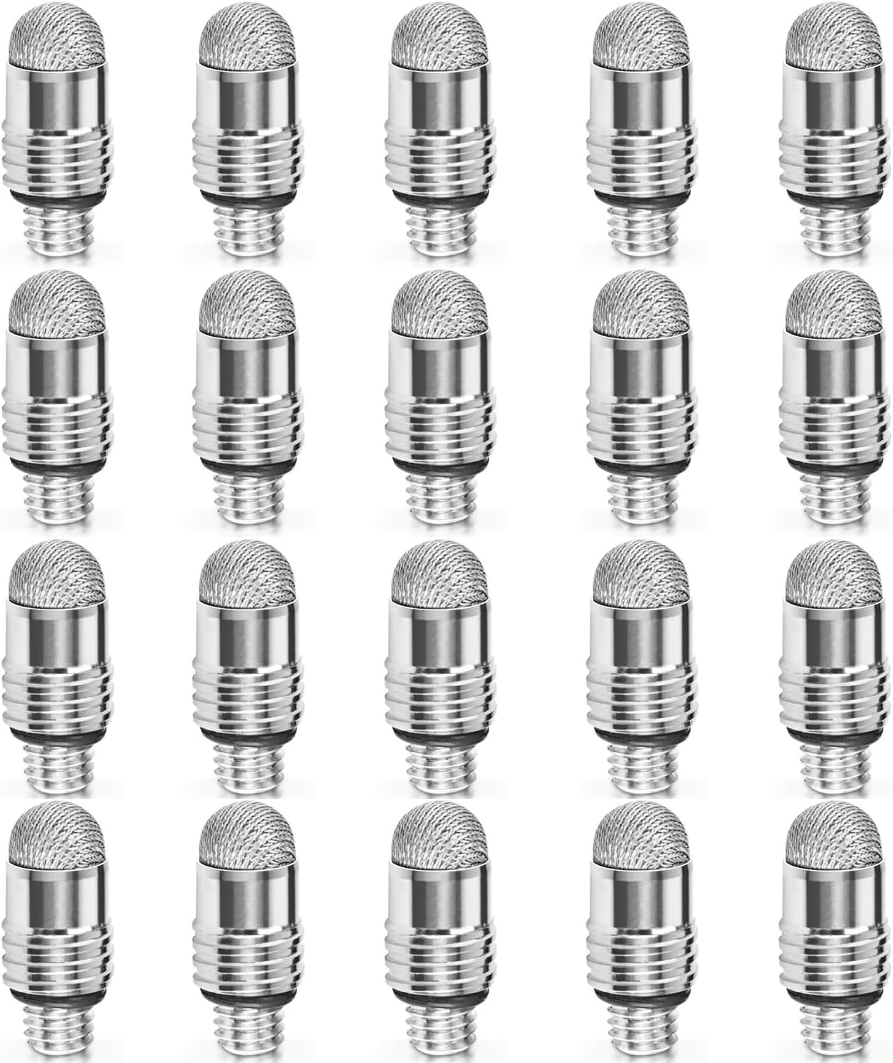 Mesh Fiber Stylus Pen Replacement Tips (20 Pcs) for Capacitive Touch Screen, High Sensitivity, Soft, No Scratch, Slow wear, Smartphone,Tablet Stylus Fibre Nibs