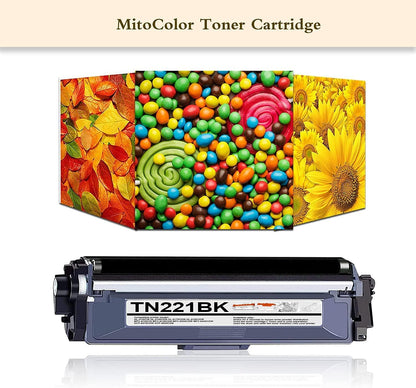 Joni MGToner Compatible TN221 TN-221 Toner Cartridge Replacement for HL-3140CW HL-3180CDW HL-3170CDW MFC-9130CW MFC-9340CDW MFC-9330CDW Printer (4 Pack, 1BK+1C+1M+1Y)