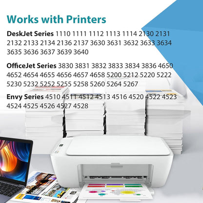 63XL Ink Cartridges Replacement for HP 63 XL Black Color Combo Pack for HP63 HP63XL for 4650 3830 5255 4520 5258 3630 4652 4655 5200 4512 3632 5252 2132 1112 3631 2130 4510 3634 3833 Printer