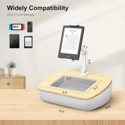 UPERGO Tablet Kindle Stand Pillow, iPad Pillow Holder for Lap with Soft Bean Bag, Fits 4.7 to 12.9 Inch Tablets, Ideal for Hands-Free Reading and Relaxation on Sofa, Couch, Bed, Car