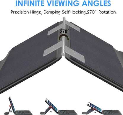 Keyboard Case for iPad 10th 10.9" 2022,iPad 11" A16 11th 2025-7 Color Backlight,Touchpad Detachable Slim Cover with Pencil Holder (Black)