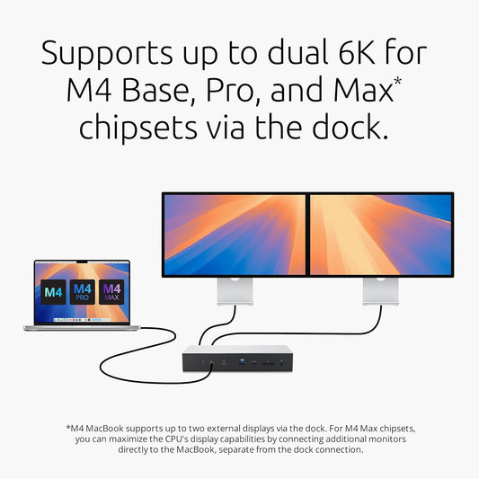 Kensington SD5000T5 Thunderbolt 5 Docking Station – Dual Display for MacBooks M1/M2/M3/M4 Pro and Max; Triple Display for Windows TB5; TB4 Compatible, 140W Power Delivery (K35201NA)