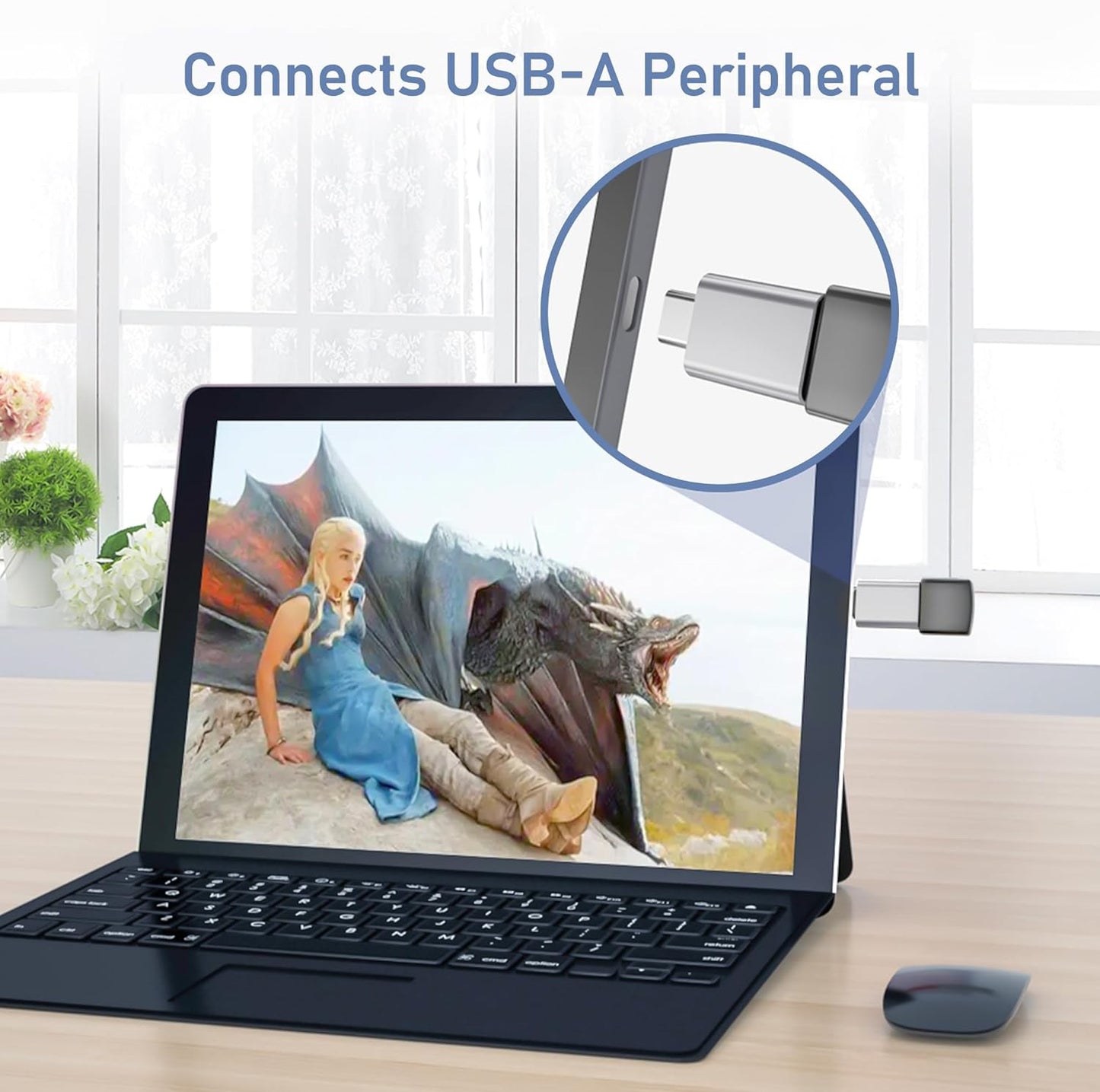 Basesailor USB C to USB Adapter 3Pack,USBC Male to USBA 3.0 Female Adapter,Type C Thunderbolt 4 OTG Converter for Apple MacBook Pro,Mac Book,iPad,Microsoft Surface Go,Samsung Galaxy S25 S24,iPhone 17