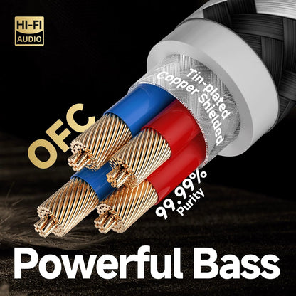 TODN HiFi RCA Audio Cables for Audiophile Shielded RCA Male to Male Cable for Subwoofers, Amp, Home Stereo (4.9ft/1.5m, 1 Pair)