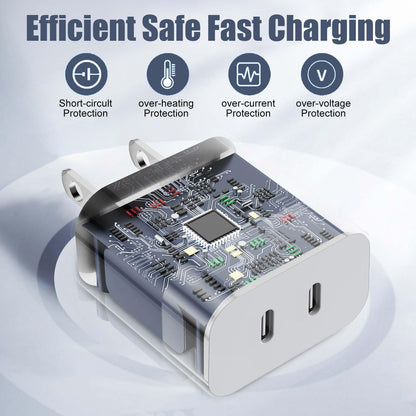 Charger for iPhone 16/15 Pro Max Charger Fast Charging, 2Pack 20W Dual Port USB C Fast Charger Block with 10FT Long USB C to C Charging Cable Cord for iPhone 15 Pro Max/15 Pro/15/15 Plus, iPad Pro/Air