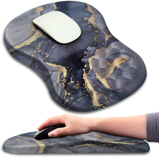 Mouse Pad Wrist Support, Ergonomic Mouse Pad with Massage Dot, Comfortable Computer Mouse Pad for Laptop, Wrist Rest Pain Relief Mousepad with Non-Slip PU Base for Office & Home, 12 x 8 in