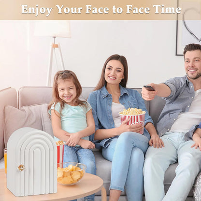 Phone Box for Family Time, Bamboo Cell Phone Jail, 3 Sections Hold 6 Phones, with Charging Holes, Phone Holder Self-discipline Box, Help Kids Adults Focus Back, Mobile Phone Addiction (White)