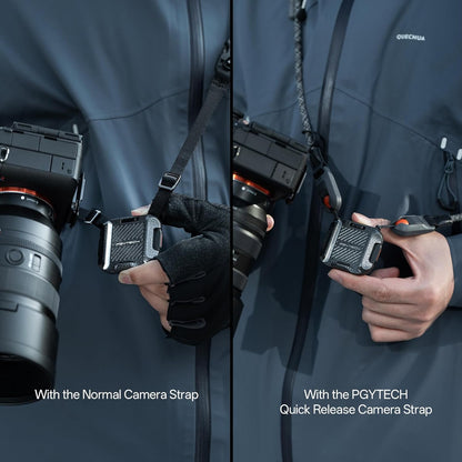 PGYTECH Camera Shoulder Strap Mount Quick Release Clamp, Aluminum Alloy QR Camera Adapter Base for Shoulder Straps Tripods Stabilizers(Only Base)